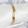 316L Çelik Gold Renk 65 mm Ajda Zikzak Model 3lü Kadın Bileklik