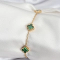 ÇOK SATAN 316L Çelik Gold Renk Yeşil Baby Boy Yonca Kadın Bileklik