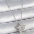 ÇOK SATAN 316L Çelik Gümüş Renk Zincir Zirkon Taşlı Yıldız Model Kadın Kolye