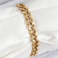 ÇOK SATAN 316L Çelik Klasik Kalın Zincir Model Gold Renk Kadın Bileklik