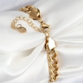 ÇOK SATAN 316L Çelik Klasik Kalın Zincir Model Gold Renk Kadın Bileklik