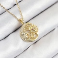 ÇOK SATAN 316L Çelik Zirkon Taşlı Ay Ve Güneş Model Gold Renk Kadın Kolye