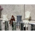 ÇOK SATAN 4lü Eğlenceli Banyo Dekoratif Figür Seti /Tuvalet Kağıdı, Kaka Emojisi, Çöp Kovası, Klozet Aksesua