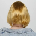 ÇOK SATAN Altın Renk Düz Kesim Küt Parti Peruğu Kısa Takma Saç