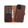 ÇOK SATAN Apple iPhone 11 Pro Max Uyumlu Deri Cüzdanlı Kılıf RFID G2 Kahve