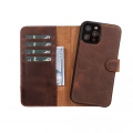 ÇOK SATAN Apple iPhone 11 Pro Max Uyumlu Deri Cüzdanlı Kılıf RFID G2 Kahve