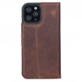 ÇOK SATAN Apple iPhone 12 Pro Max Uyumlu Deri Cüzdanlı Kılıf Antik Kahve