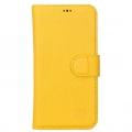ÇOK SATAN Apple iPhone 13 Pro Uyumlu Deri Cüzdanlı Kılıf Limon Sarı