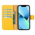 ÇOK SATAN Apple iPhone 13 Pro Uyumlu Deri Cüzdanlı Kılıf Limon Sarı