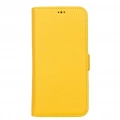 ÇOK SATAN Apple iPhone 13 Uyumlu Deri Cüzdanlı Kılıf Limon Sarı