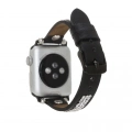 ÇOK SATAN Apple Watch Uyumlu Deri Kordon 38-40-41mm Taşlı ST RST1