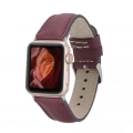 ÇOK SATAN Apple Watch Uyumlu Deri Kordon 42-44-45mm FL6 Bordo
