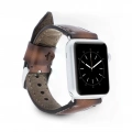 ÇOK SATAN Apple Watch Uyumlu Deri Kordon 42-44-45mm SM26 Kahve