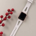 ÇOK SATAN Apple Watch Uyumlu Deri Kordon BA2 42-44-45mm F3 Beyaz