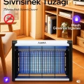 ÇOK SATAN Aqm01 Çift Ampullü Elektrikli Sineklik | Sivrisinek Kovucu & Yakalama Cihazı | 30 M² Etki Alan