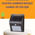 BFS 20 LED Güneş Enerjili Hareket Sensörlü Dış Mekan Duvar Lambası
