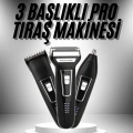 BFS 3lü Set Saç Sakal Kesme Traş Makinesi Burun Kılı Alma Tıraş Makinesi