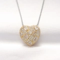 BFS 316L Çelik Çift Renk Zirkon Taşlı Kalp Kolye