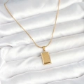 BFS 316L Çelik Gold Renk Külçe Altın Model Kolye