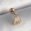 BFS 316L Çelik Gold Renk Üçgen Zirkon Taşlı Tragus Piercing