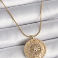 BFS 316L Çelik Gold Renk Zirkon Taşlı 12 Burç Madalyon Model Kadın Kolye