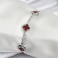 BFS 316L Çelik Gümüş Renk Bordo Baby Boy Yonca Kadın Bileklik