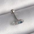 BFS 316L Çelik Gümüş Renk Mavi Zirkon Taşlı Tragus Piercing