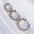 BFS 316L Çelik Gümüş Renk Model 3lü Halka Küpe