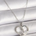 BFS 316L Çelik Gümüş Renk Zincir Zirkon Taş Detaylı Kalp Model Kadın Kolye