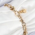 BFS 316L Çelik Parçalı Zincir Model Gold Renk Kadın Bileklik