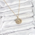BFS 316L Çelik Zincir Gold Renk Güneş Model Kadın Kolye