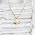 BFS 316L Çelik Zincir Gold Renk Kutup Yıldızı Model 60 cm Zincir Kadın Kolye