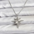 BFS 316L Çelik Zincir Gümüş Renk Kutup Yıldızı Model 60 cm Zincir Kadın Kolye