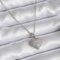 BFS 316L Çelik Zincir Gümüş Renk Zirkon Taş Detay Kalp Model Kadın Kolye