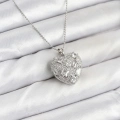 BFS 316L Çelik Zincir Gümüş Zirkon Taşlı Kalpli Kadın Kolye