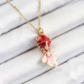 BFS 316L Çelik Zincir Kırmızı Balık Model Gold Renk Kadın Kolye