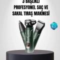 BFS 3D Akıllı Kesim Teknolojili Şarjlı Tıraş Seti – 3 Başlıklı, Paslanmaz Çelik Bıçaklı