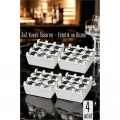 BFS 4 lü Metal Döküm Küllük – 3x3 Yuvalı, Krom , Modern ve Ağırlıklı Tasarım