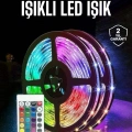 BFS 5 Metre Şerit Led RGB Işıklı Kumandalı Güç Adaptörü Her Ortama Uygun
