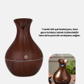 BFS Ahşap Desenli Aromaterapi Difüzör 130 ml Ultrasonik ve 7 Renk LED Işıklı