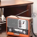 BFS Ahşap Görünümlü Retro Bluetooth Radyo USB,AUX Ve SD Kart Girişli