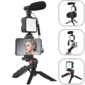 BFS Akıllı Telefon Vlog Kiti Tripod Mini Mikrofonlu Telefon Tutucu