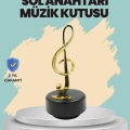 BFS Altın Nota Sol Anahtarı Müzik Box Döner Mekanizmalı Hediyelik