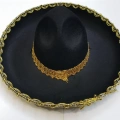 BFS   Altın Renk Şeritli Meksika Mariachi Latin Şapkası 55 cm Çocuk
