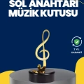 BFS Altın Sol Anahtarı Müzik Kutusu Döner Mekanizmalı