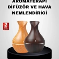 BFS Aromaterapi Difüzör Ahşap Desenli ve Ultrasonik Nemlendirici LED Işıklı