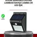 BFS Bahçe ve Dış Mekanlar İçin Güneş Enerjili 20 LED Hareket Sensörlü Lamba