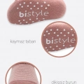 BFS   Bistyle Çemberli Kaymaz Havlu Soket Çorap 2Li BS10503 Pudra Pembe