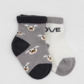 BFS   Bistyle Love Dog Penye Soket Çorap 2Li BS10118 Gri