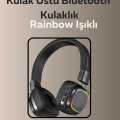 BFS Bluetooth 5.3 Rainbow Işıklı Kulak Üstü Kablosuz Kulaklık